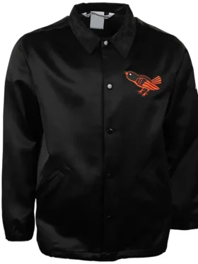 Baltimore Orioles Midfield Black Satin Jacket