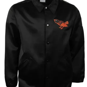 Baltimore Orioles Midfield Black Satin Jacket