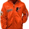 Baltimore Orioles Orange Bomber Hooded Jacket 1