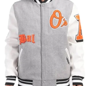 Baltimore Orioles Pro Standard Grey Varsity Jacket