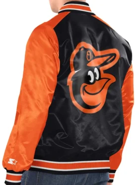 Baltimore Orioles Starter Black Orange Varsity Satin Jacket