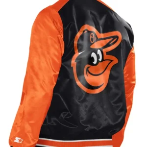 Baltimore Orioles Starter Black Orange Varsity Satin Jacket