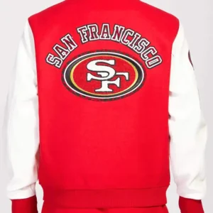 Barajas San Francisco 49ers Red Varsity Wool Jacket Back