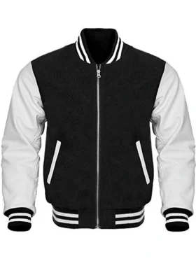 Baseball Black and White Letterman Jacket