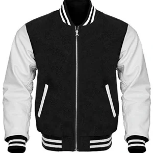 Baseball Black and White Letterman Jacket