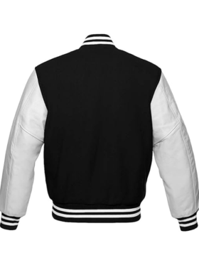 Baseball Black and White Letterman Jacket For Sale
