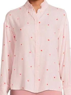 Baylen Dupree Baylen Out Loud Heart Print Striped Shirt For Sale