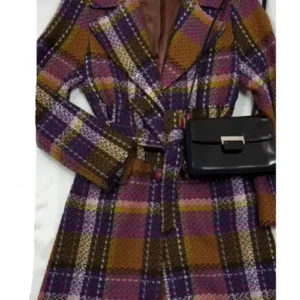 Bela The Sex Lives of College Girls S03 Wool Plaid Coat For Sale