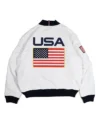 Bender Joe Biden Paris Olympics 2024 USA White Bomber Jacket Back