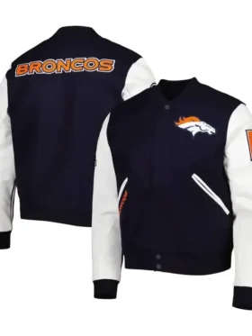 Berenice Denver Broncos Black and White Bomber Jacket