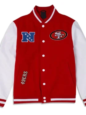 Bert San Francisco 49ers Red And White Varsity Jacket