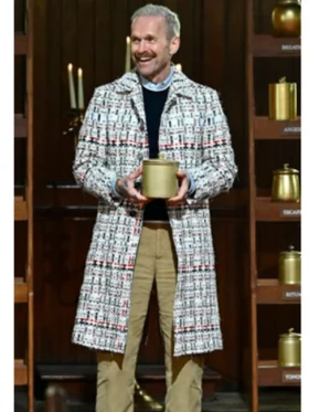 Bob Harper The Traitors US White Plaid Coat