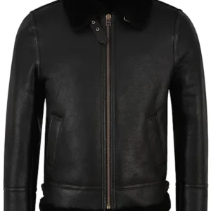 Bonnie Mens Sheepskin Real Leather Zipper Jacket