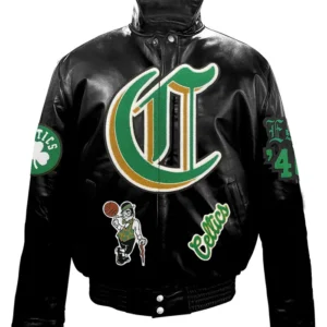 Boston Celtics Bomber Lether Jacket