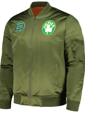 Boston Celtics Satin Bomber Jacket