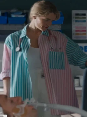 Bree Cameron Home and Away Two Tone Striped Shirt