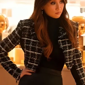Brenda Song Running Point Black Cropped Jacket