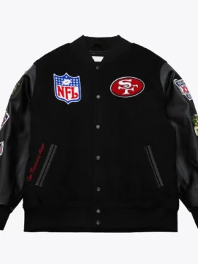 Bridgett San Francisco 49ers Black Wool Varsity Jacket
