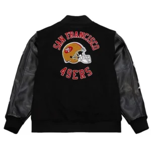 Bridgett San Francisco 49ers Black Wool Varsity Jacket Back