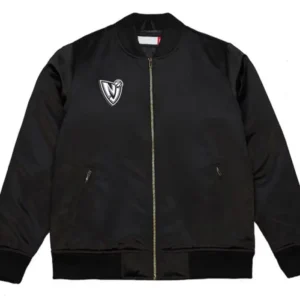 Brooklyn Nets Black Bomber Hoodie Zipper Jacket