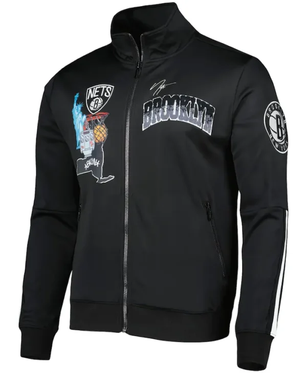 Brooklyn Nets Black Bomber Track Jacket