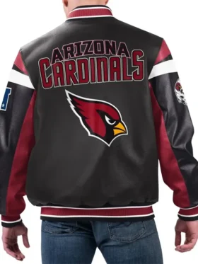 Buy Arizona Cardinals Black Genuine Sheep Leather Varsity Jacket