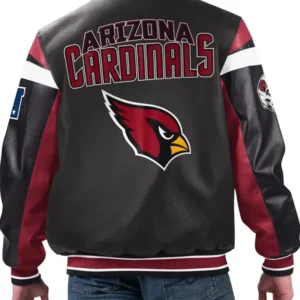 Buy Arizona Cardinals Black Genuine Sheep Leather Varsity Jacket
