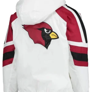 Buy Mens Starter White Cardinal Arizona Thursday Night Lights Half Snap Button Hooded Jacket