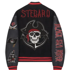 Buy Stegaro Black Sea Rider Varsity Jacket