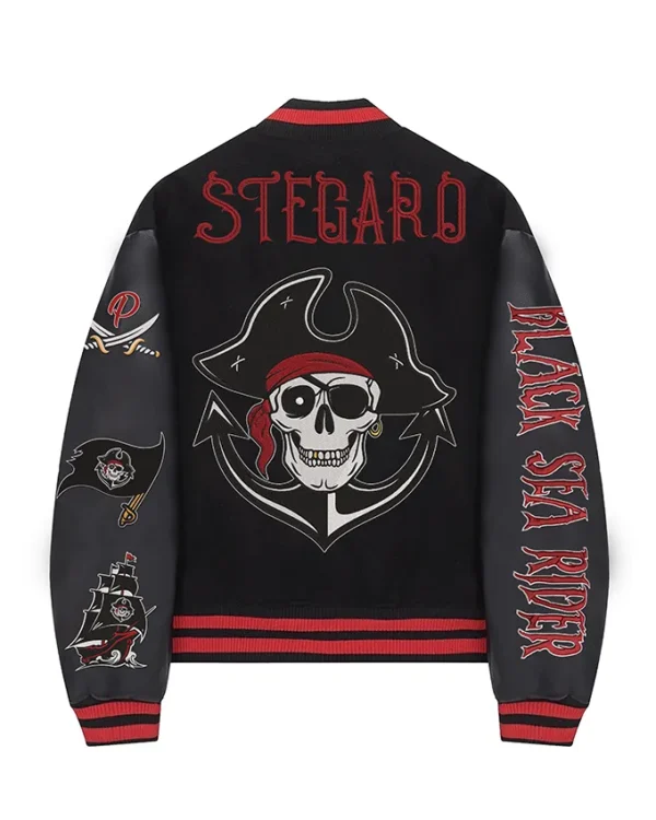 Buy Stegaro Black Sea Rider Varsity Jacket