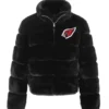 Buy Womens Arizona Cardinals Black Faux Fur Full Zip Bomber Jacket