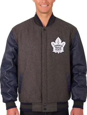 Carlos Toronto Maple Leafs Charcoal and Navy Varsity Jacket