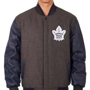 Carlos Toronto Maple Leafs Charcoal and Navy Varsity Jacket