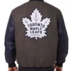 Carlos Toronto Maple Leafs Charcoal and Navy Varsity Jacket Back