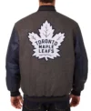 Carlos Toronto Maple Leafs Charcoal and Navy Varsity Jacket Back