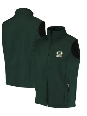 Casimer Green Bay Packers Randolph Full Zip Green Vest