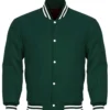 Casual Green Varsity Jacket