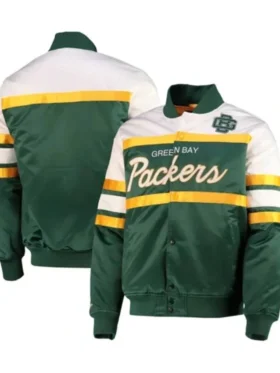 Chandler Green Bay Packers Satin Varsity Jacket