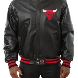 Chicago Bulls Black Leather Jacket