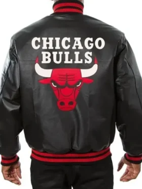 Chicago Bulls Black Leather Jacket Sale
