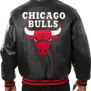 Chicago Bulls Black Leather Jacket Sale
