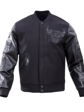 Chicago Bulls Black Varsity Jacket