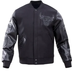 Chicago Bulls Black Varsity Jacket