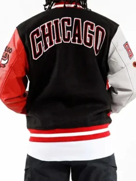 Chicago Bulls Leather Sleeve Varsity Jacket