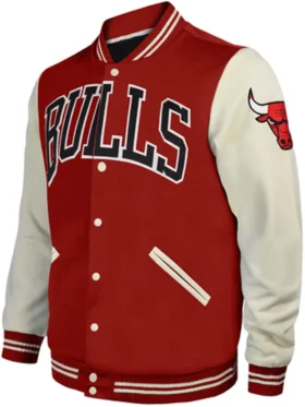 Chicago Bulls Red And White Varsity Jacket
