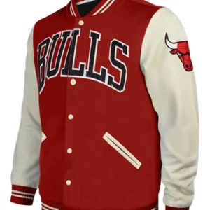 Chicago Bulls Red And White Varsity Jacket