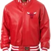 Chicago Bulls Red Leather Jacket
