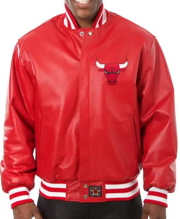 Chicago Bulls Red Leather Jacket