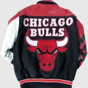Chicago Bulls Vintage Red Leather Jacket