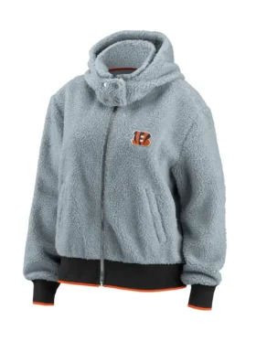 Cincinnati Bengals Grey Sherpa Hooded Jacket